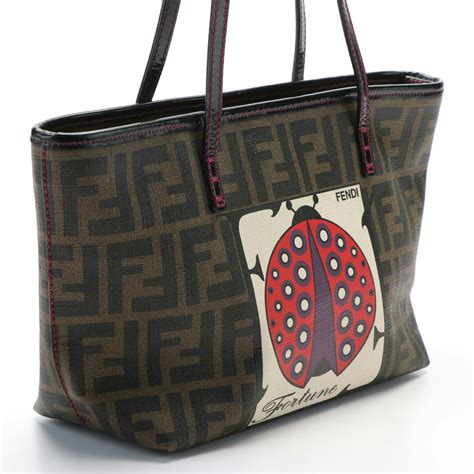 FENDI Zucca Spalmati Small Roll Tote Tobacco .